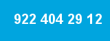 922 404 29 12 922 404 29 12